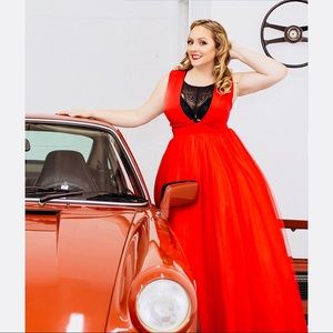 Camille La Vie: Red Elegant Gown